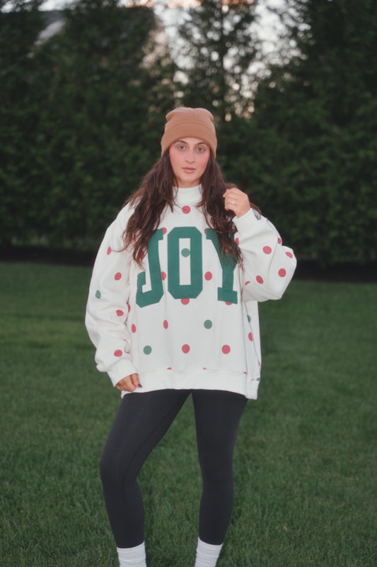 JOY Polka Dot Mock Neck
