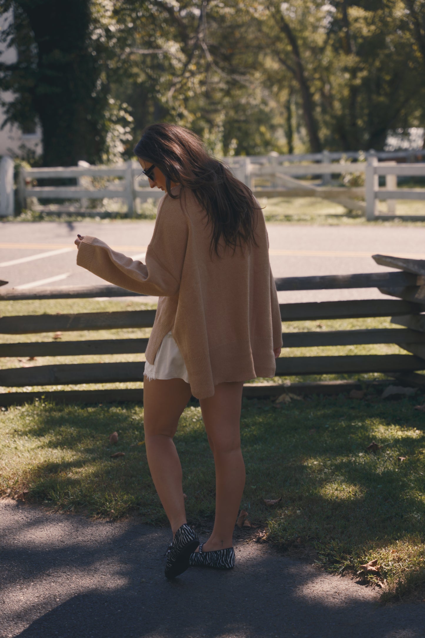 Oversized Heather Mockneck- Camel