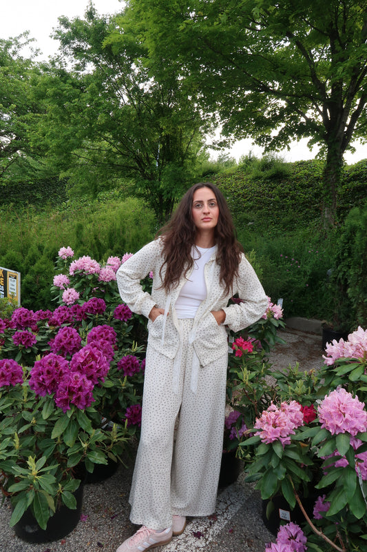 Cream Floral Lounge Set
