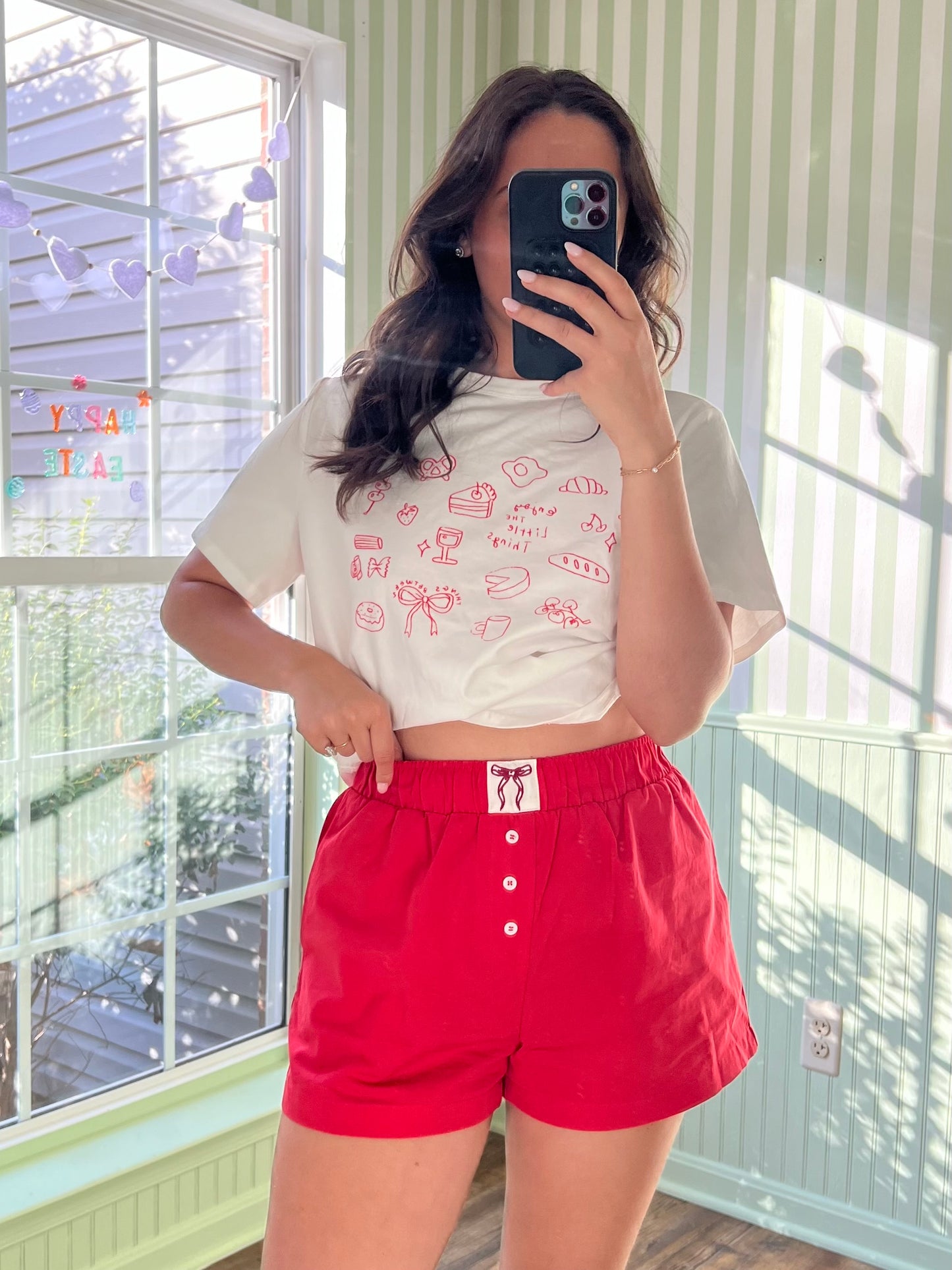 Bow Boxy Short - Red