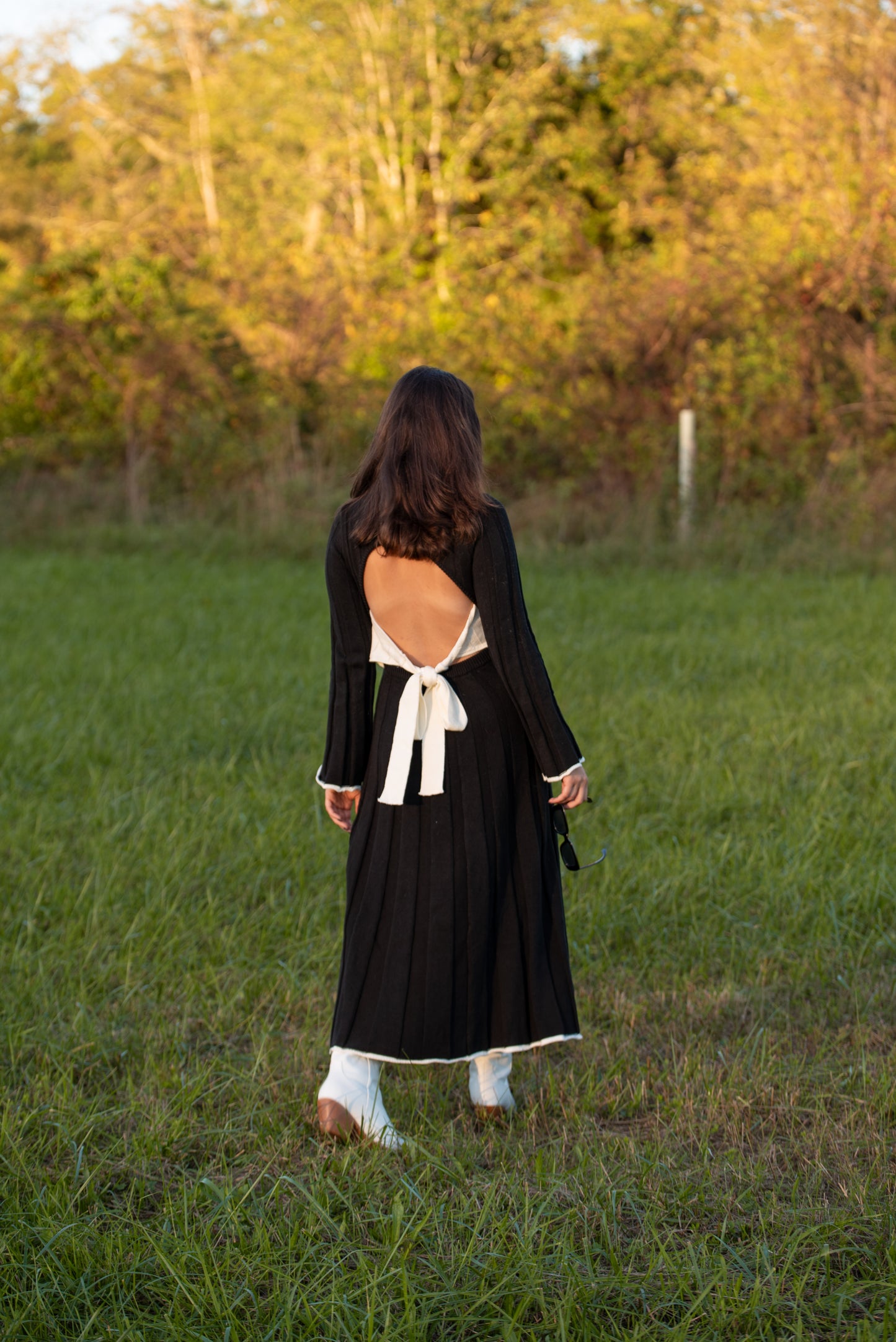 Scarlet Bow Tie Dress- Black Ivory