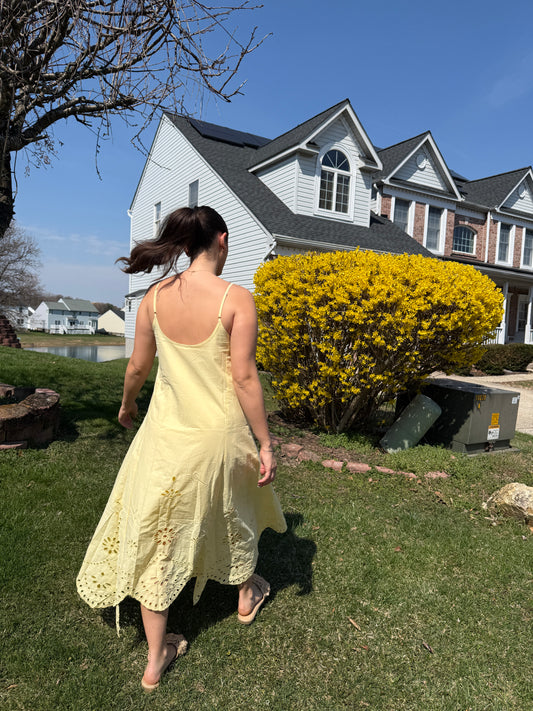 Sunshine Bloom Eyelet Midi