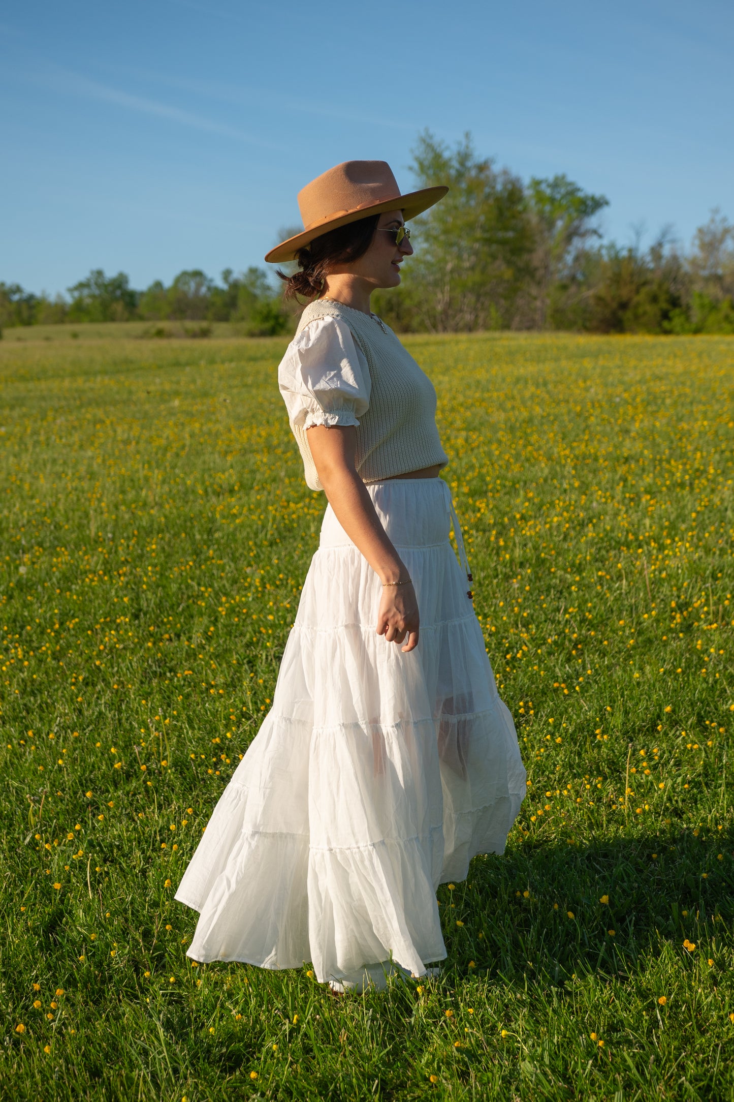 Luna Maxi Skirt- White