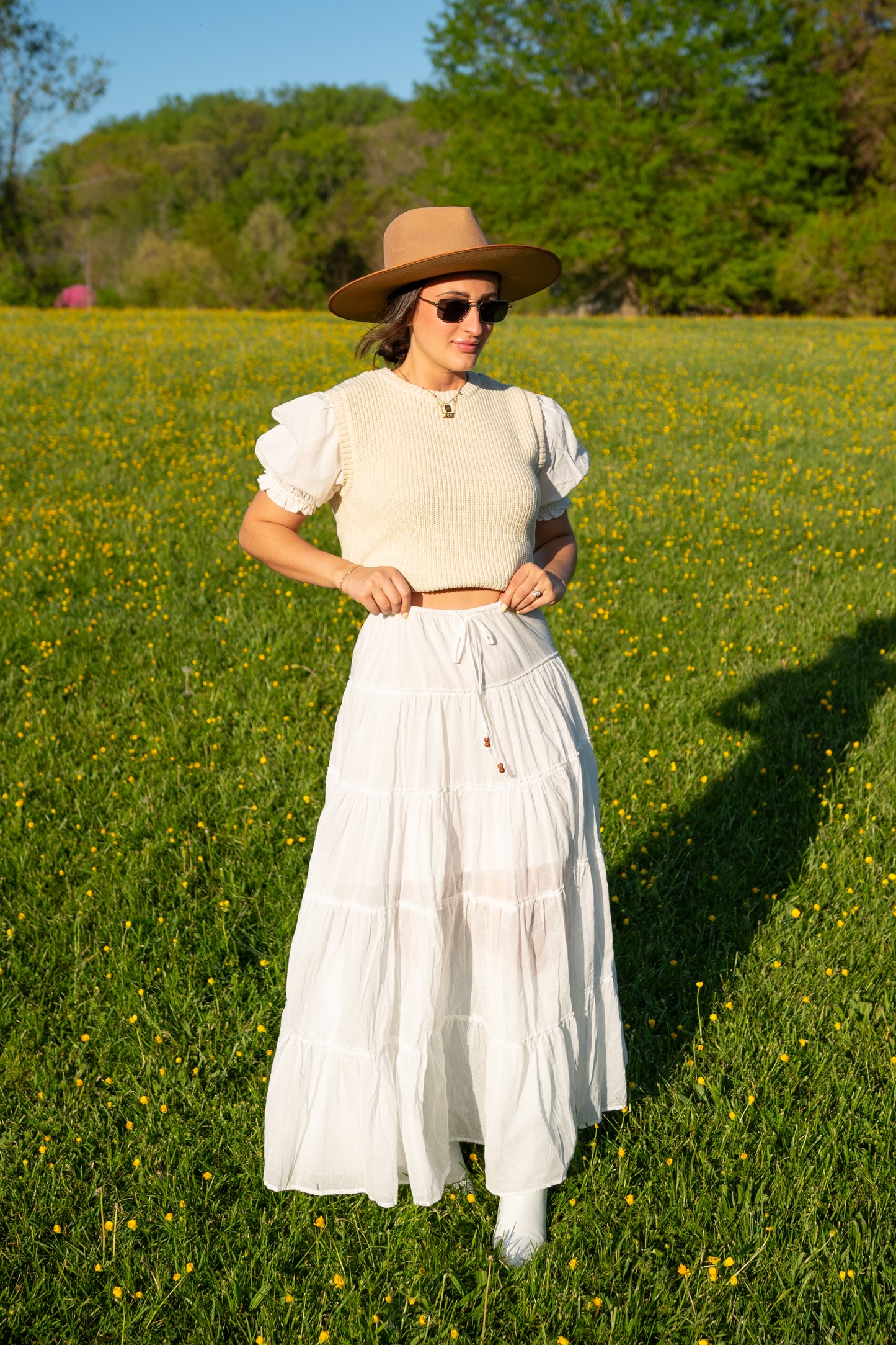 Luna Maxi Skirt- White