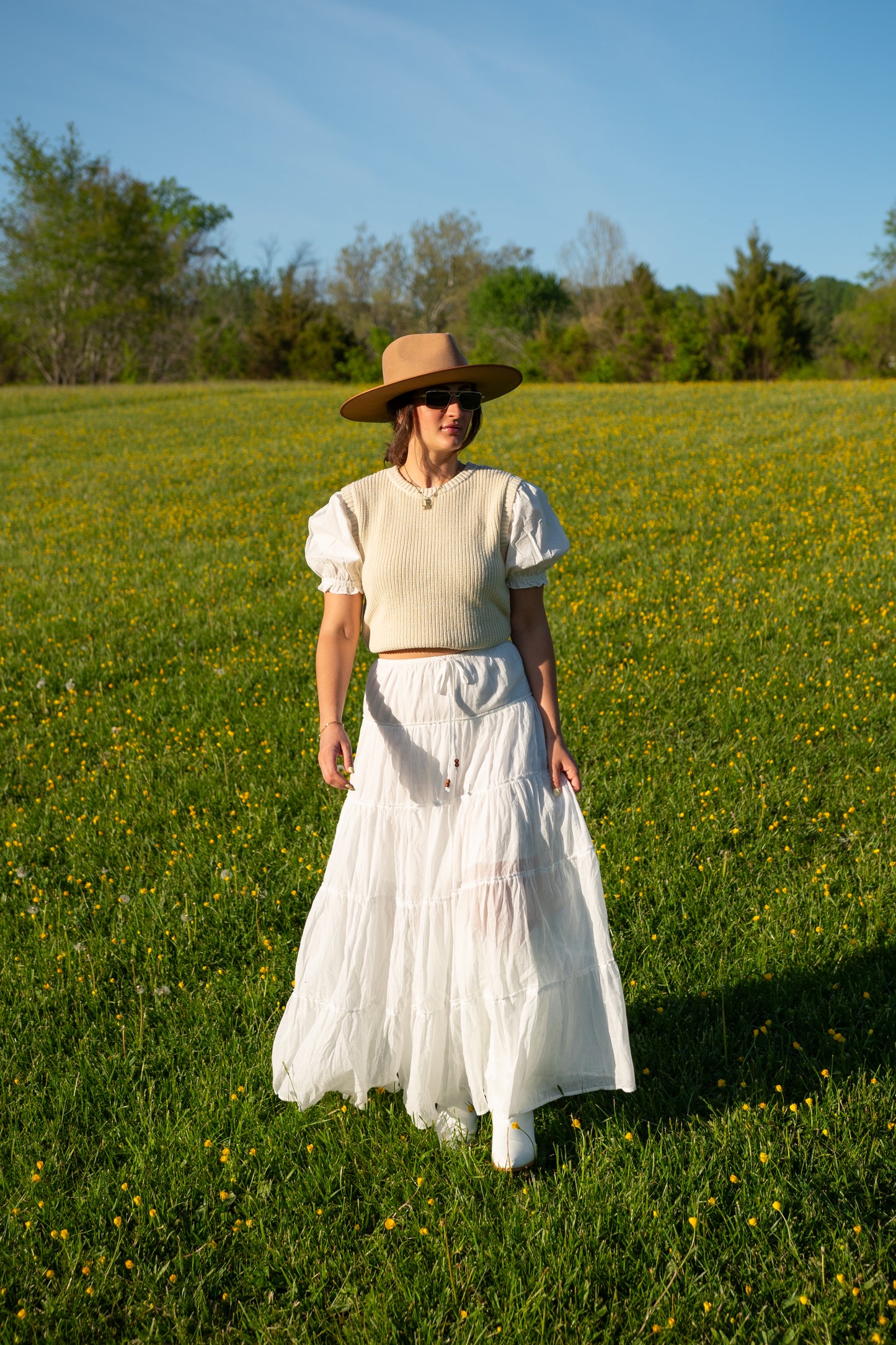 Luna Maxi Skirt- White