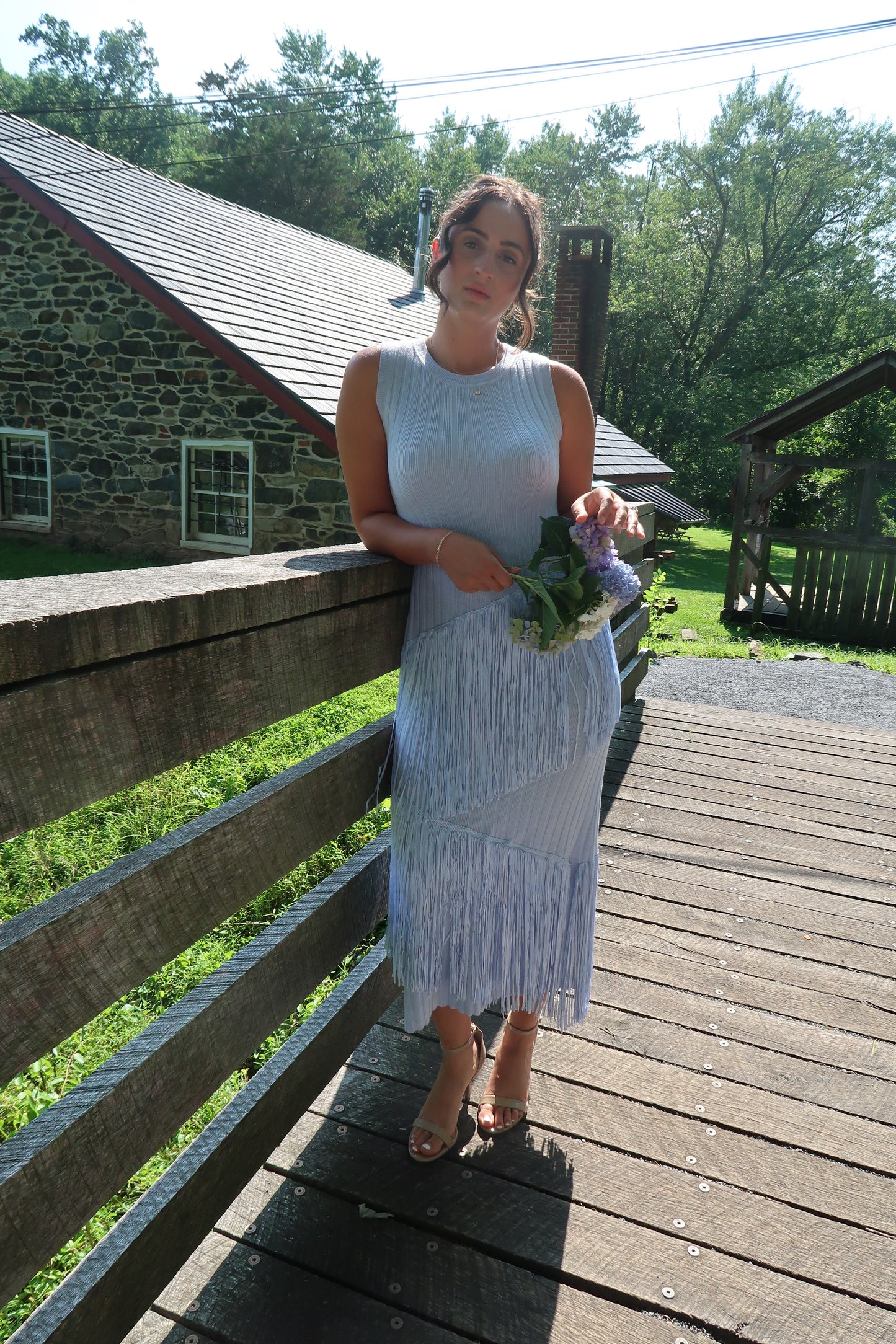 Sky Blue Knit Maxi