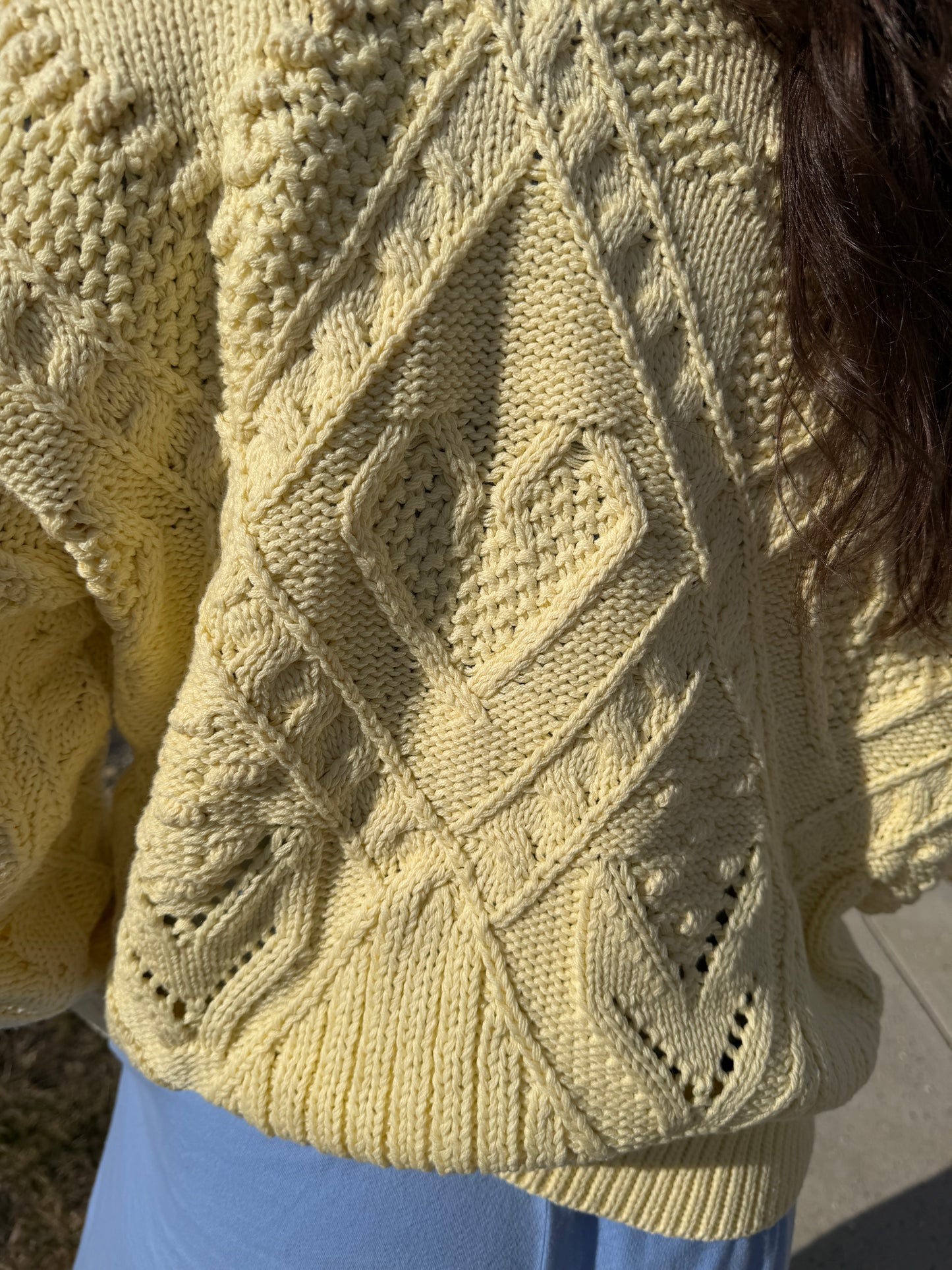 Heirloom Cable Knit- Butter Yellow