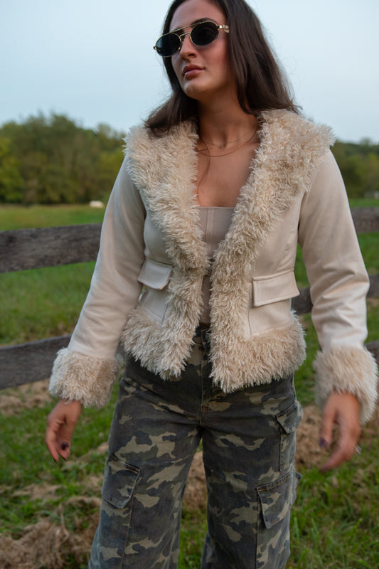 Suede Dreams Jacket- Beige
