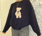 Teddy bear Sweater- Navy