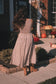 Smocked Gingham Midi Dress- Brown