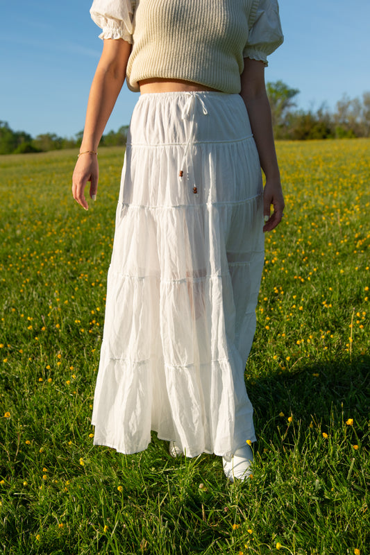Luna Maxi Skirt- White