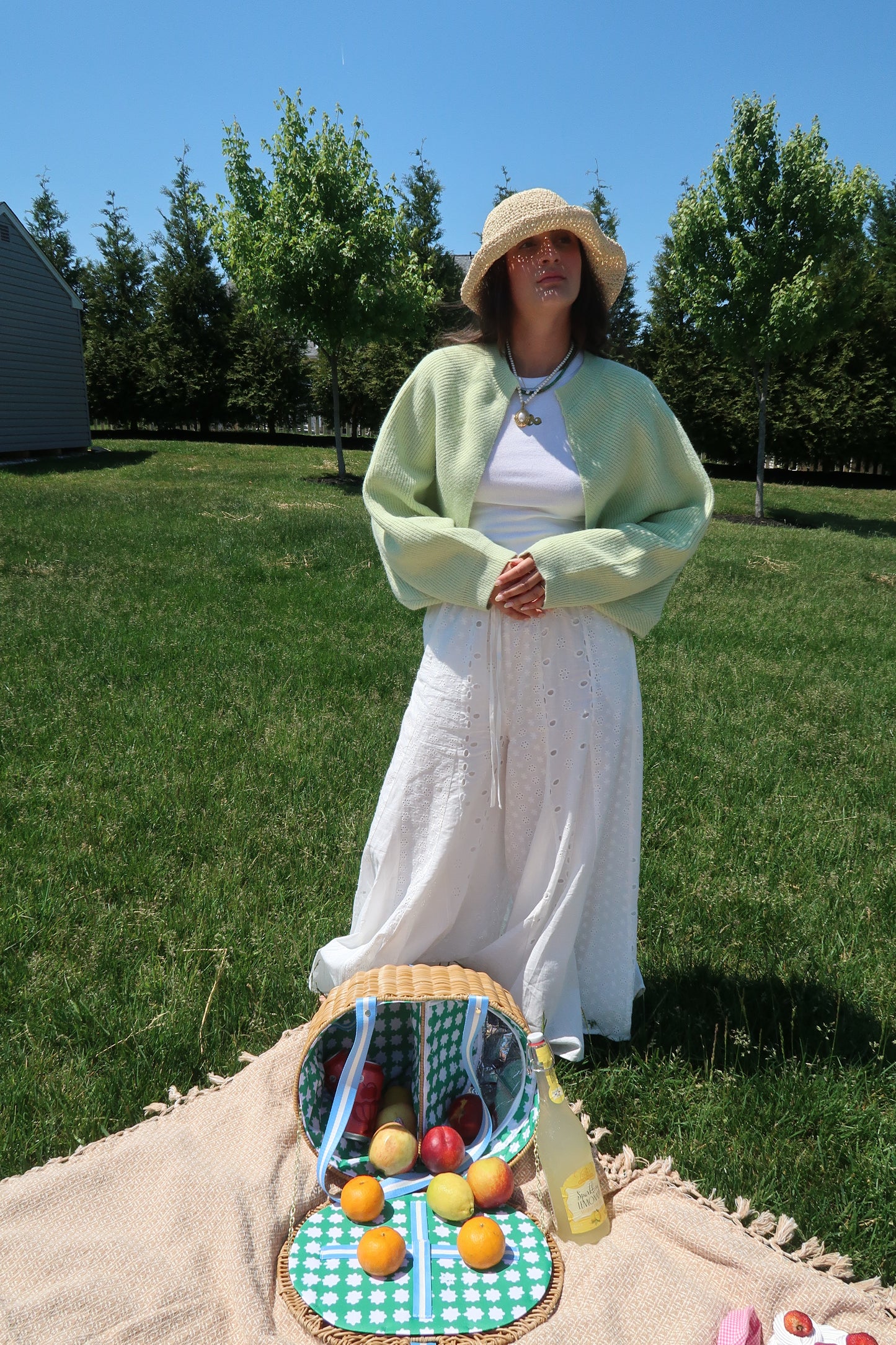 Summer Garden Shrug- Mint