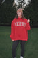 Merry Candy Cane Mockneck-  Red