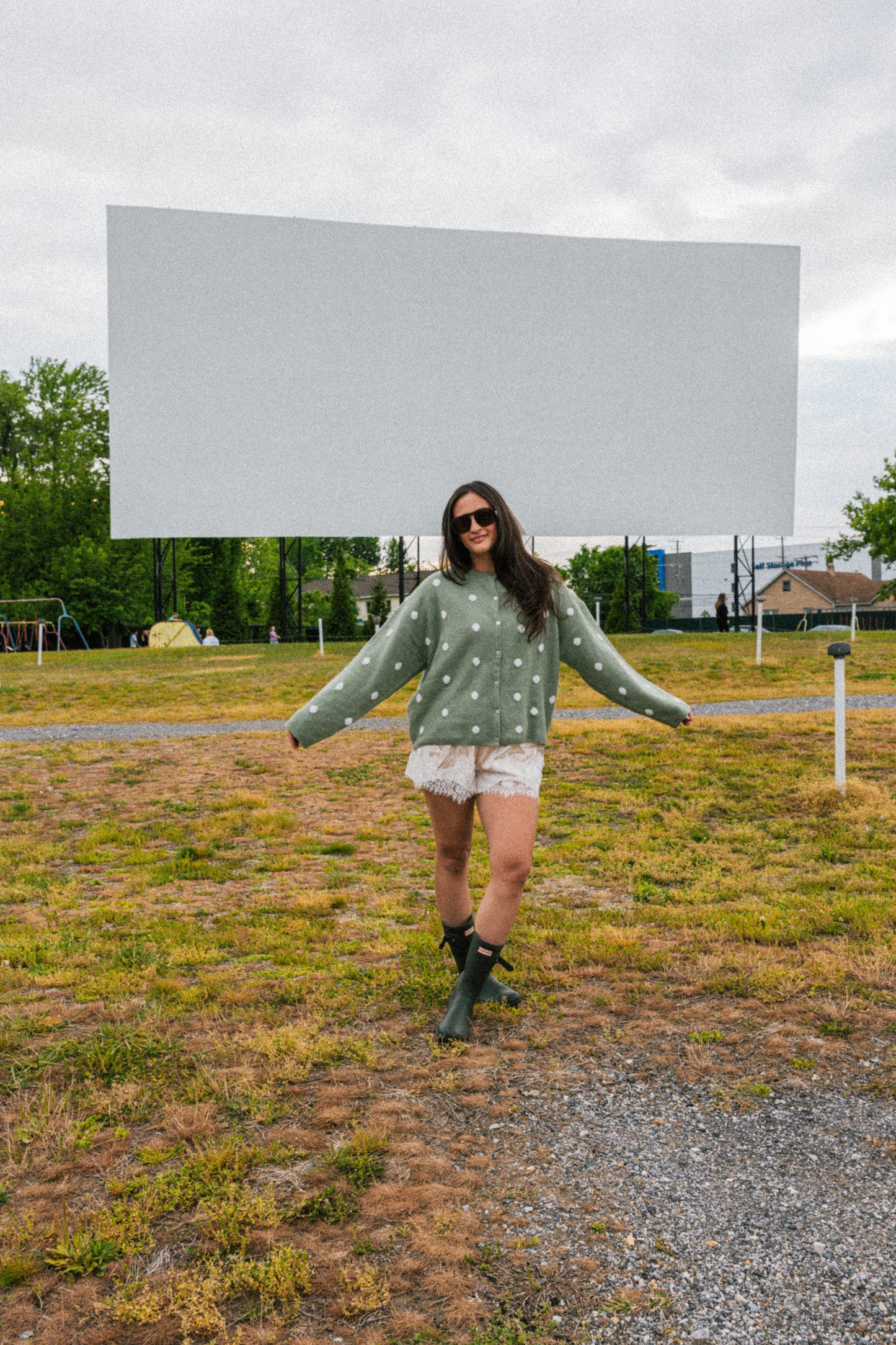 Polka Darling Cardigan- Sage