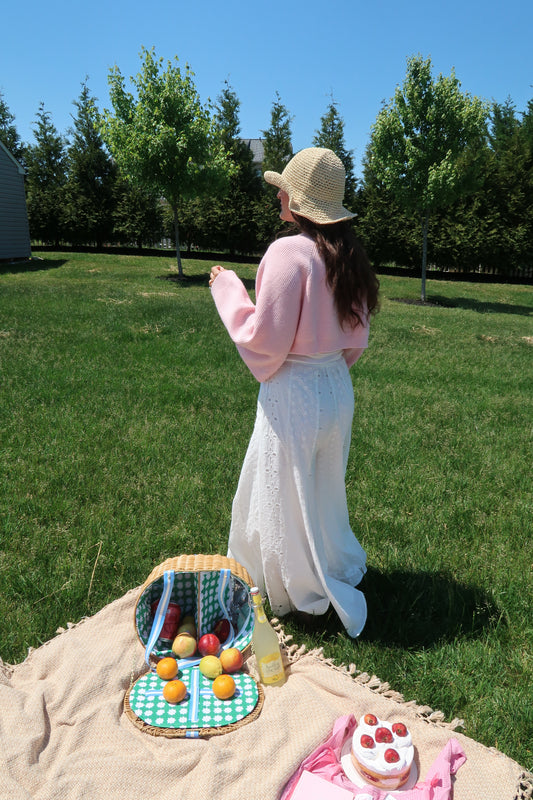 Summer Garden Shrug- Baby Pink