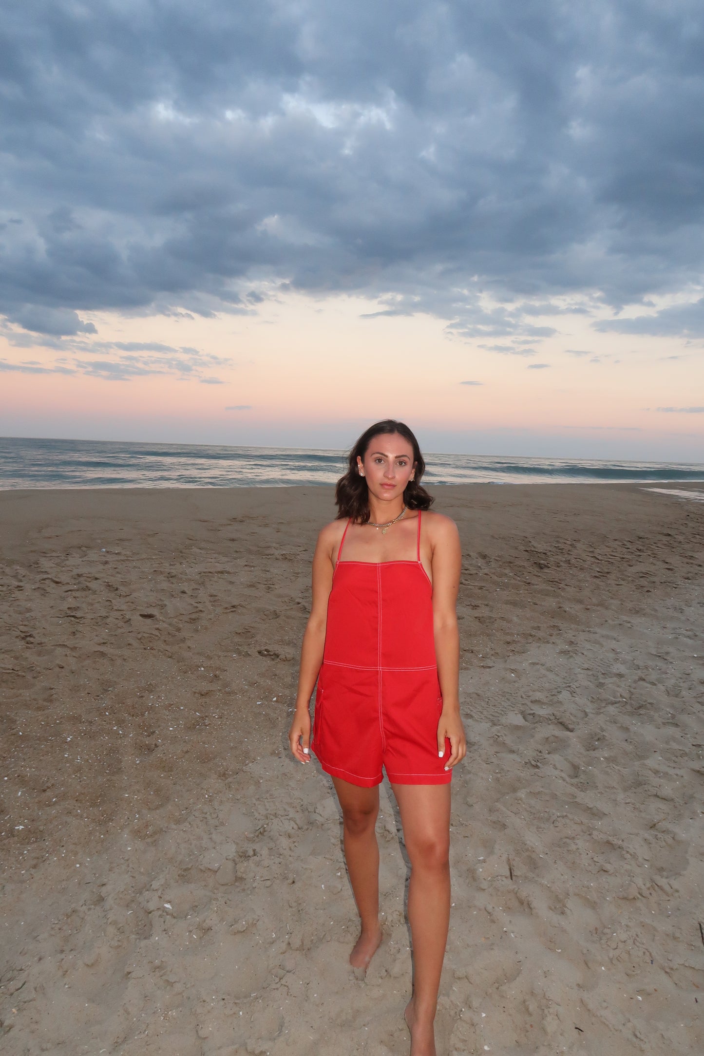 Red Cargo Romper