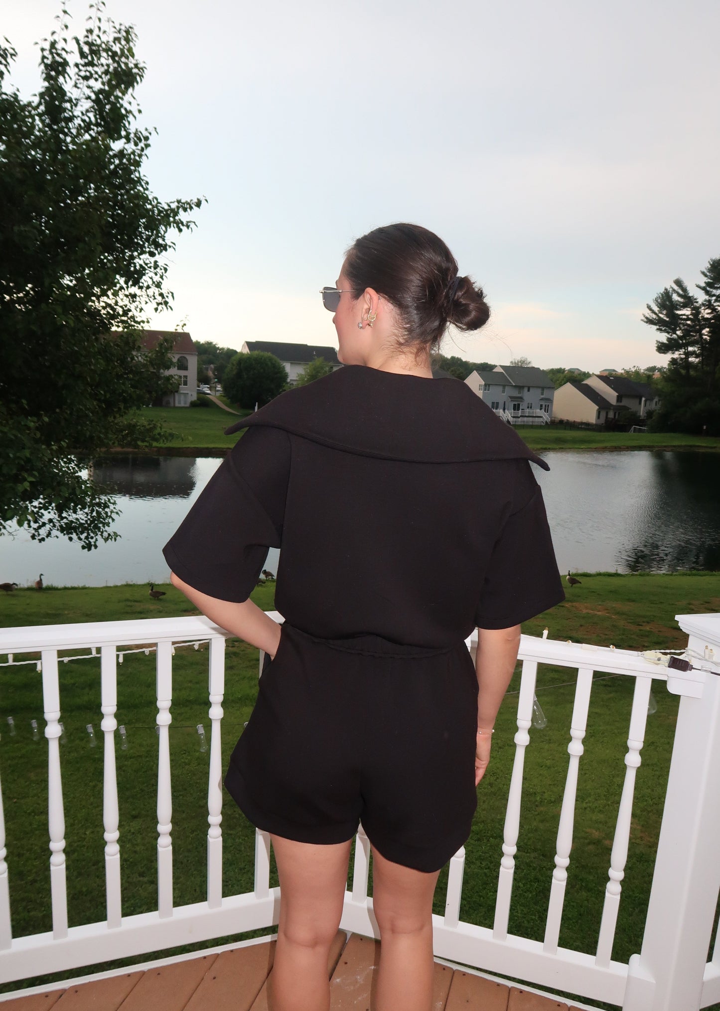 Short Sleeve Full Zip Romper