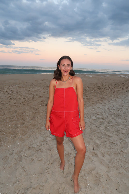 Red Cargo Romper