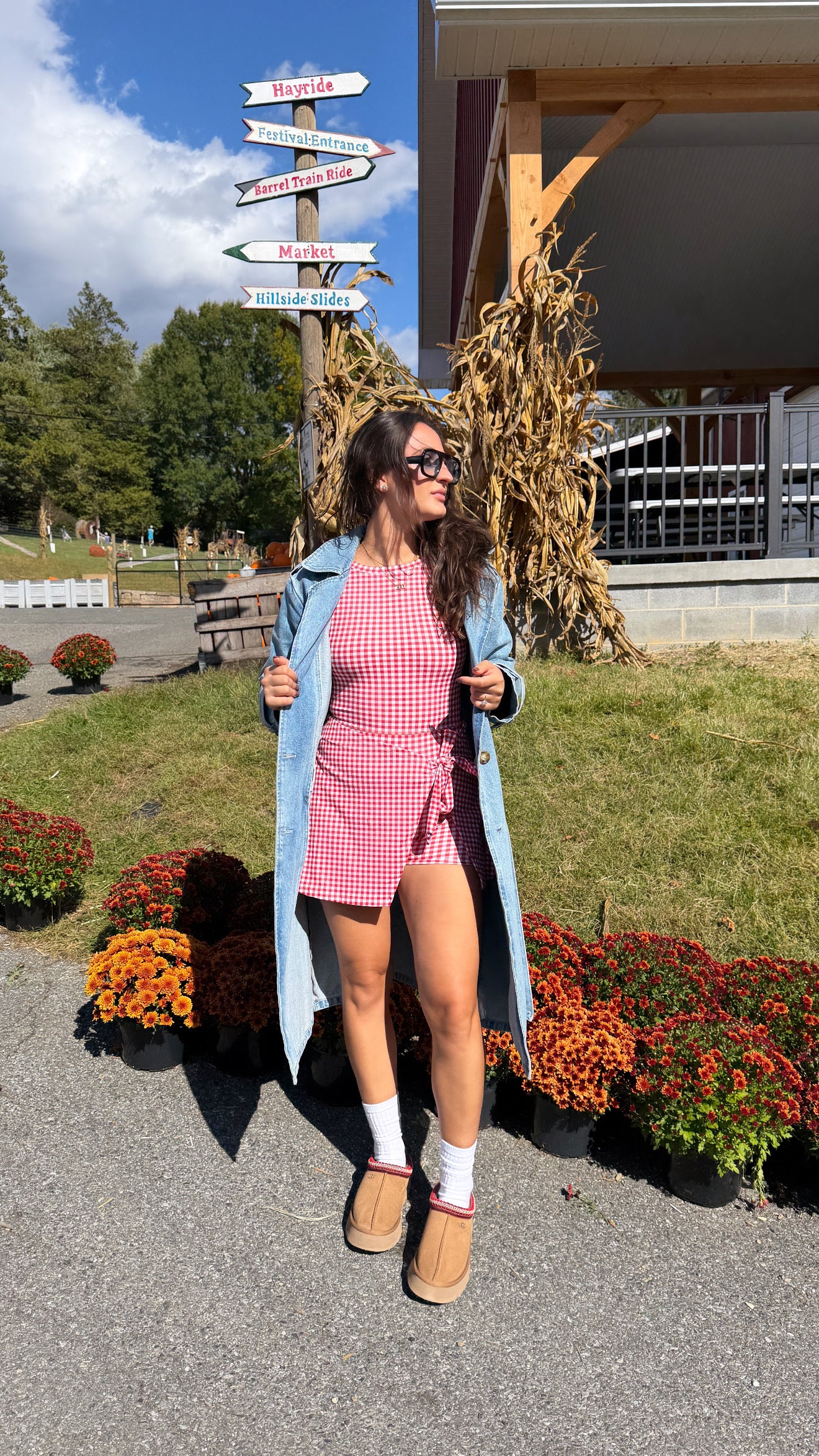 Gingham Active Romper- Red