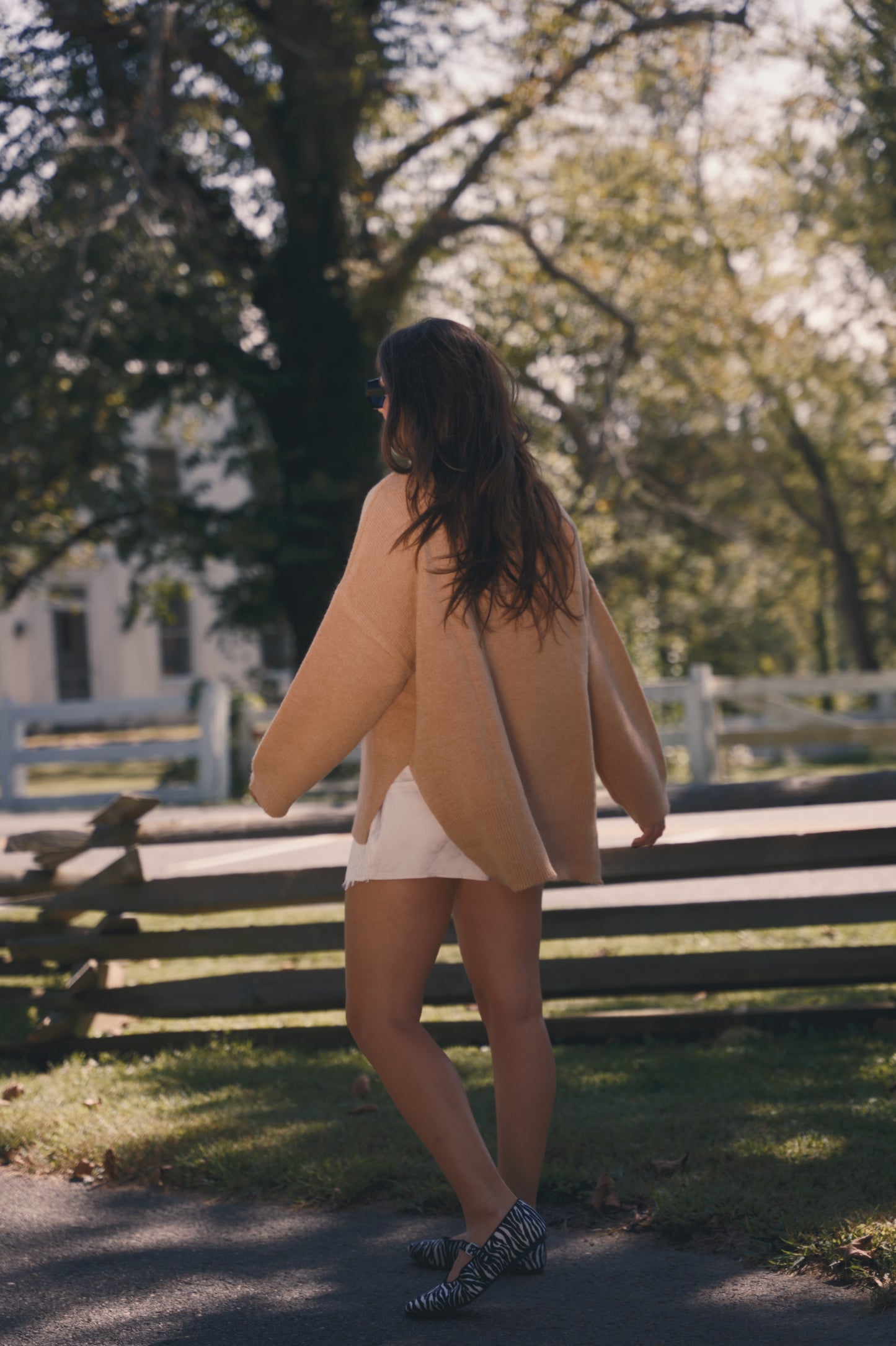 Oversized Heather Mockneck- Camel