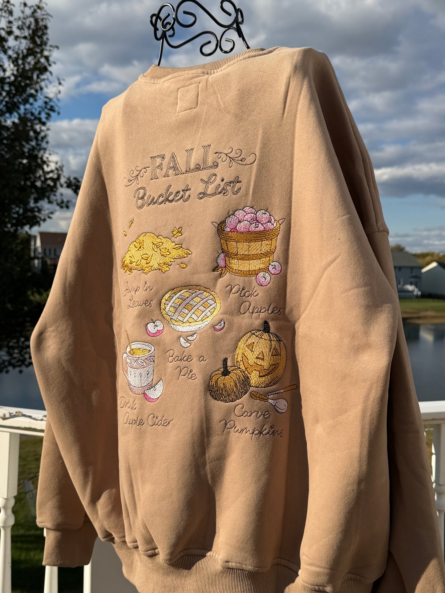 Fall Bucket List Embroidered Sweatshirt