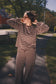 Daily Grind Stripe Set- Brown + Cream