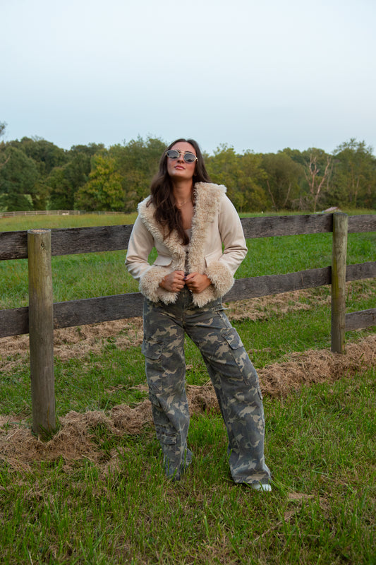 Suede Dreams Jacket- Beige