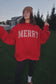 Merry Candy Cane Mockneck-  Red