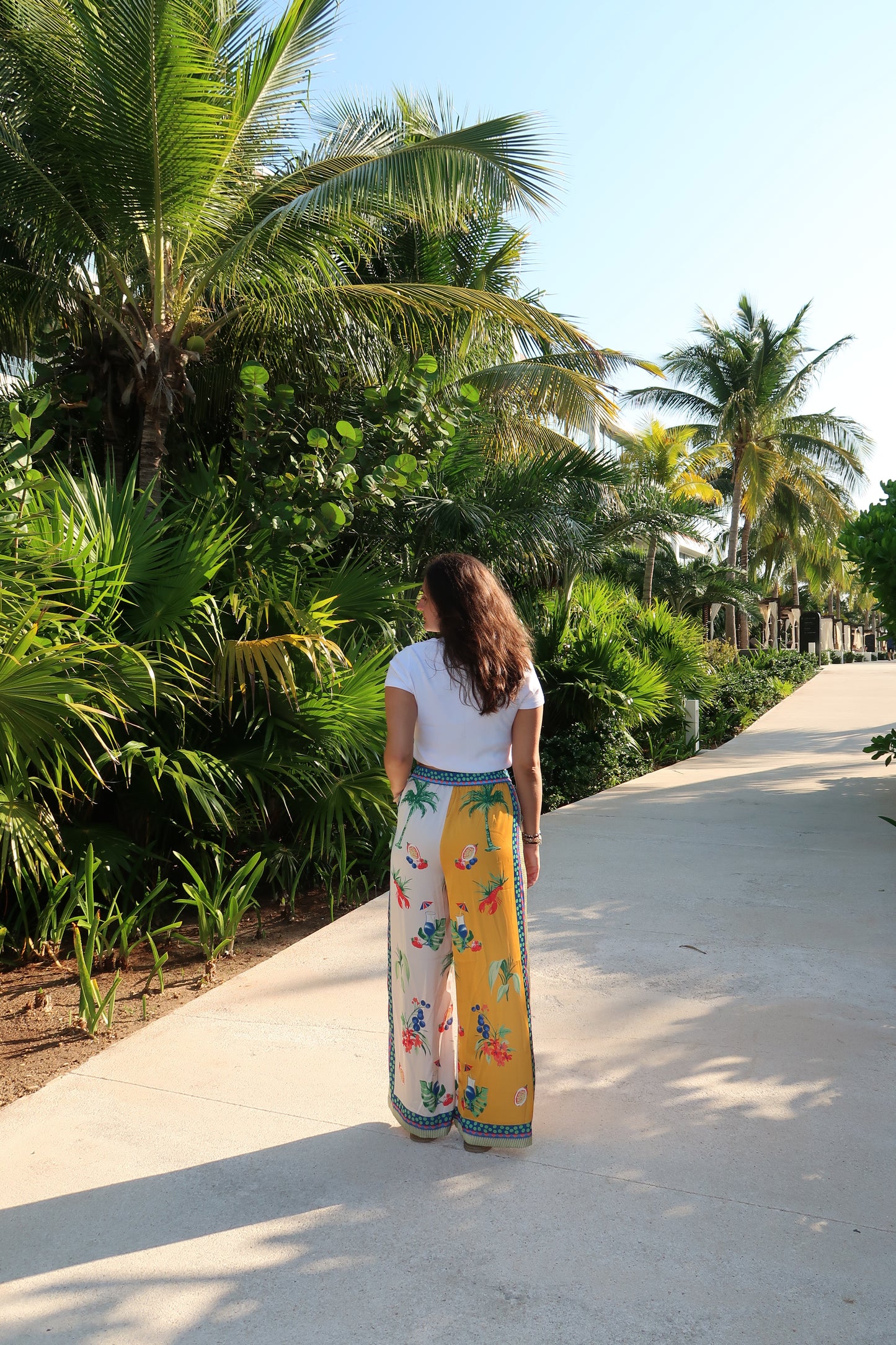 Elastic Waist Tropical Pant