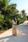 Elastic Waist Tropical Pant