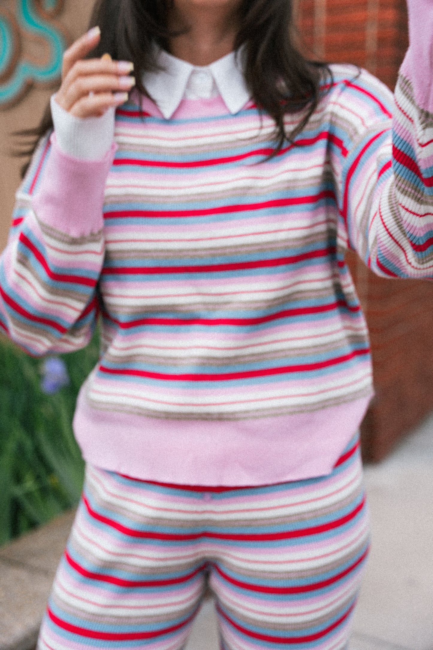 Coastal Candy Knit Top- Red