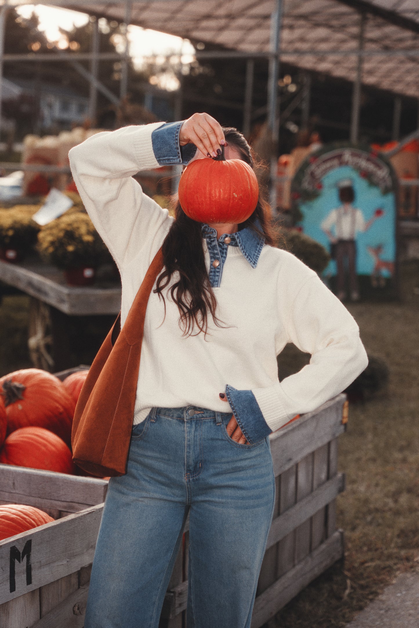 Blair Denim Contrast Sweater