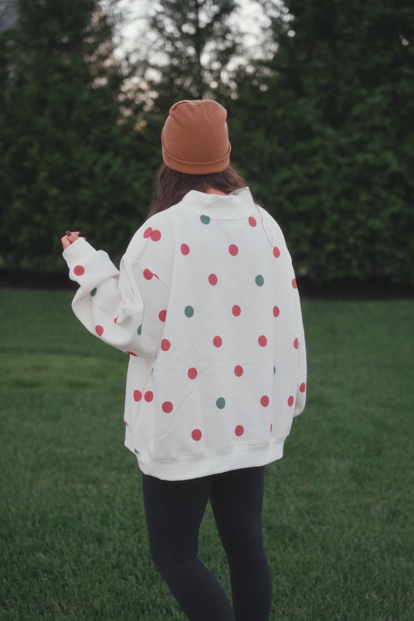 JOY Polka Dot Mock Neck