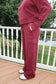 French Terry Cargo Sweatpant in Burgundy