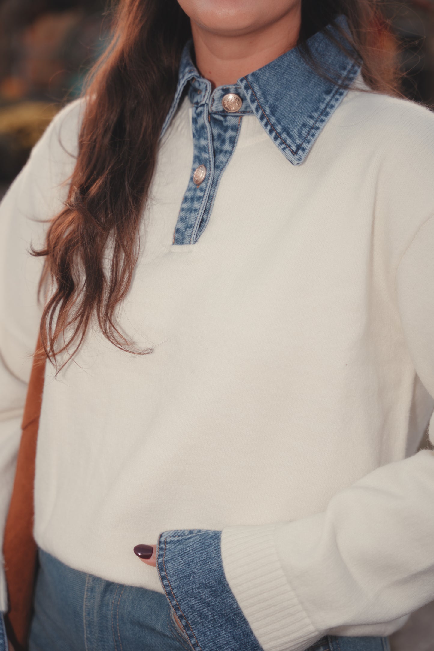 Blair Denim Contrast Sweater