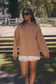 Oversized Heather Mockneck- Camel