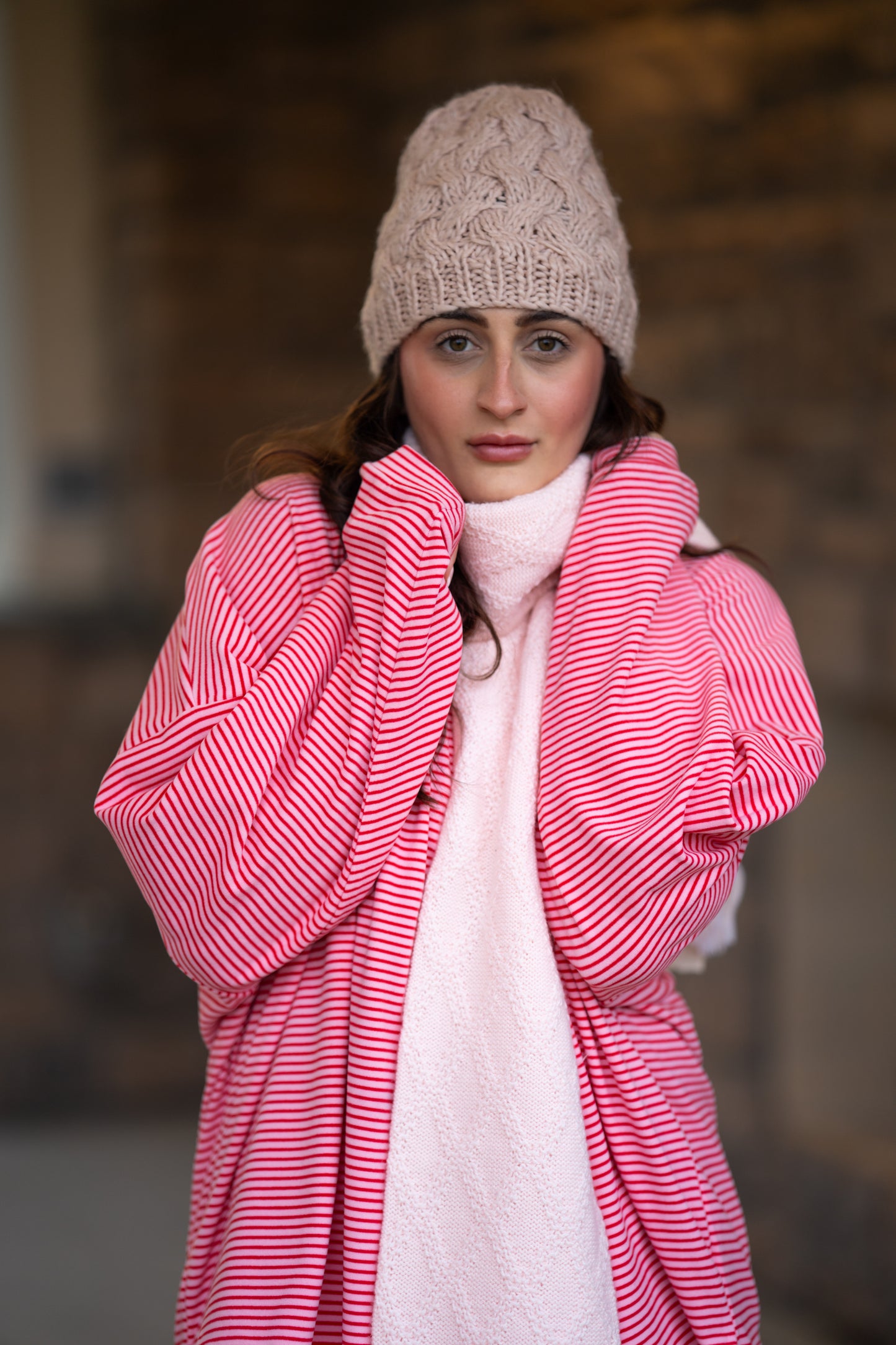 Varsity Lounge Top- Red/Pink