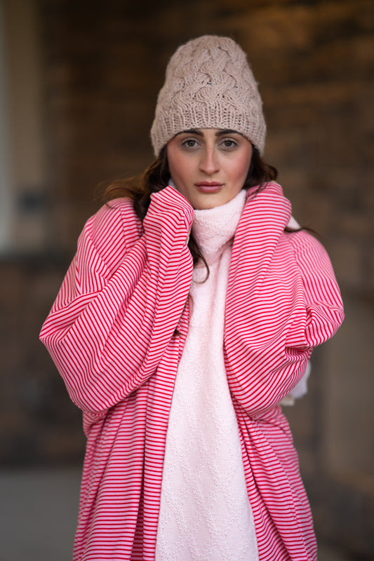 Varsity Lounge Top- Red/Pink