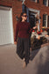 Boat Neck Knit Sweater- Burgundy