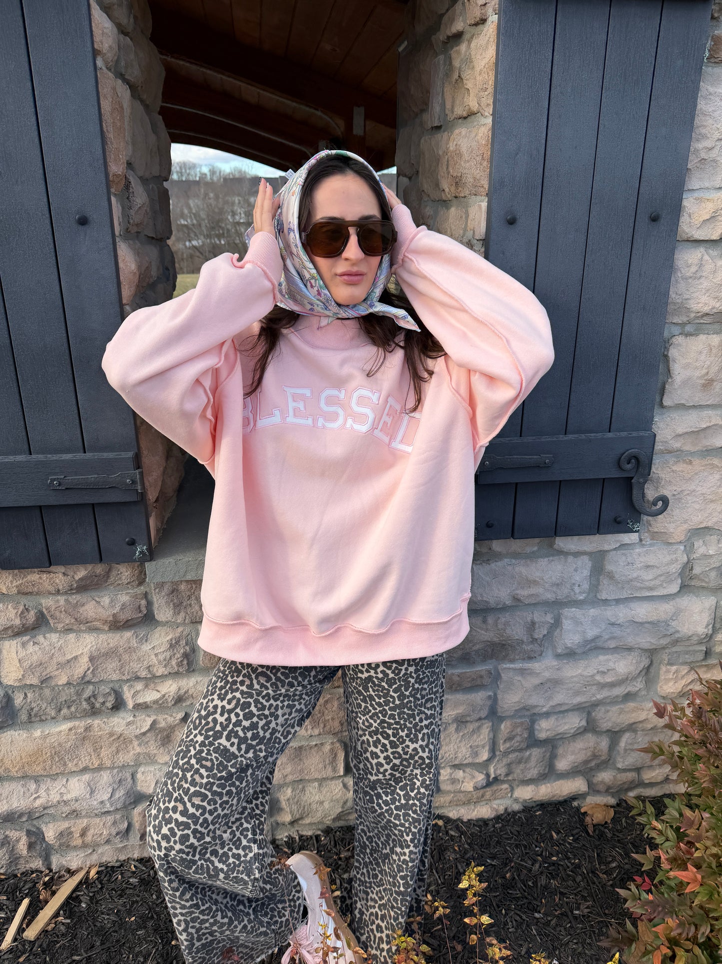Heritage Crew Neck- Light Pink