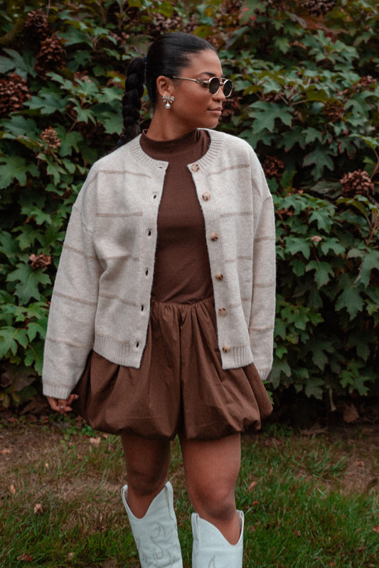 Maple Stripe Sweater- Oatmeal