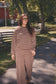 Daily Grind Stripe Set- Brown + Cream