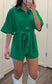 Green Terry Cloth Romper