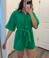 Green Terry Cloth Romper